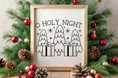 Farmhouse Christmas Sign SVG | Holly Night Christmas SVG Product Image 2