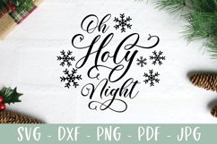 Oh Holy Night - Round Christmas Sign SVG Product Image 2