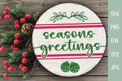 Seasons Greetings - Round Christmas Sign SVG Product Image 3