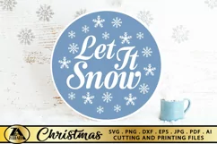 Let It Snow SVG Christmas Ornament SVG Farmhouse Door Sign Product Image 1