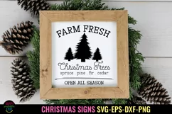 Farm Fresh Christmas Trees SVG I Christmas Sign SVG Product Image 1