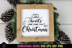 All Hearts Come Home for Christmas SVG I Holiday Sign SVG Product Image 1
