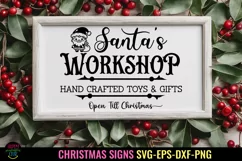 Santa's Workshop SVG I Christmas Sign SVG I Holiday SVG Product Image 1