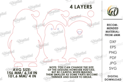Christmas Singing Penguins Laser Cut. Standing Decor SVG Product Image 2