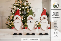 Christmas Singing Santa Clauses Lasercut. Standing Decor SVG Product Image 1