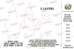 Christmas Singing Santa Clauses Lasercut. Standing Decor SVG Product Image 2