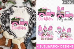 Christmas Gnome Sublimation | Pink Christmas Sublimation Product Image 1