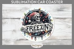 Christmas Freezin&#039; Skeleton Entangled Car Coaster Sublimatio Product Image 1