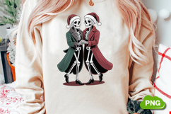 Christmas Skeleton Couple PNG, Christmas Skeleton Clipart Product Image 2