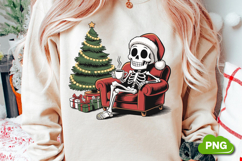 Christmas Skeleton Drinking Tea PNG, Christmas Skeleton Product Image 2