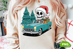 Christmas Skeleton Driving PNG, Christmas Skeleton Clipart Product Image 2