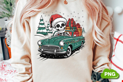 Christmas Skeleton Driving PNG, Skeleton Clipart PNG Product Image 2