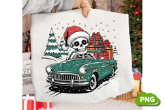 Christmas Skeleton Driving PNG, Skeleton Clipart PNG Product Image 3