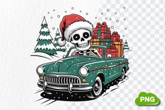 Christmas Skeleton Driving PNG, Skeleton Clipart PNG Product Image 4