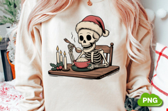 Christmas Skeleton Eating PNG, Christmas Skeleton Clipart Product Image 2