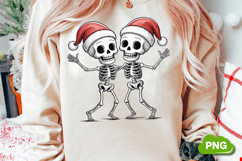 Skeleton Christmas PNG Sublimation Bundle, Christmas Clipart Product Image 11