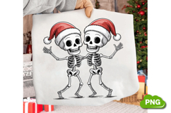 Christmas Skeleton Hugging PNG, Christmas Skeleton Clipart Product Image 3