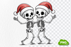 Christmas Skeleton Hugging PNG, Christmas Skeleton Clipart Product Image 4