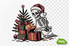 Christmas Skeleton Open Gift Box PNG, Christmas Skeleton Product Image 4