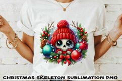 Christmas skeleton Sublimation PNG. Product Image 1