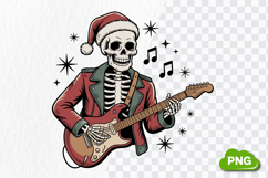 Christmas Skeleton Rockster PNG, Christmas Skeleton PNG Product Image 4
