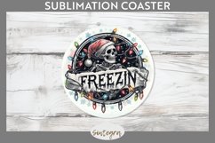 Christmas Freezin&#039; Skeleton Entangled Round Coaster Sublimat Product Image 1