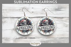 Christmas Freezin&#039; Skeleton Entangled Round Earrings Sublima Product Image 1