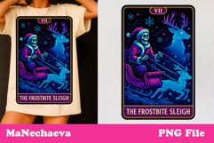 Christmas Skeleton Tarot Card Bundle Neon Iridescent Clipart Product Image 11