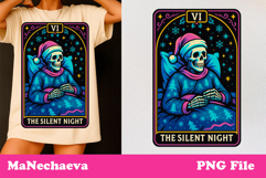 Christmas Skeleton Tarot Card Bundle Neon Iridescent Clipart Product Image 12