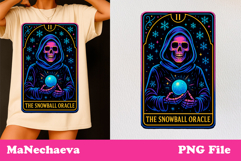 Christmas Skeleton Tarot Card Bundle Neon Iridescent Clipart Product Image 15