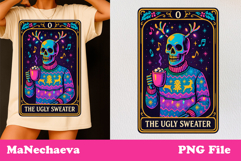 Christmas Skeleton Tarot Card Bundle Neon Iridescent Clipart Product Image 17