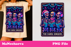 Christmas Skeleton Tarot Card Bundle Neon Iridescent Clipart Product Image 18