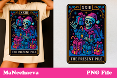 Christmas Skeleton Tarot Card | Neon Iridescent Sublimation Product Image 1