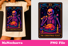 Christmas Skeleton Tarot Card Bundle Neon Iridescent Clipart Product Image 3