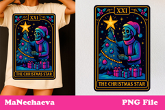 Christmas Skeleton Tarot Card | Neon Iridescent Sublimation Product Image 1