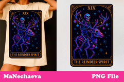 Christmas Skeleton Tarot Card | Neon Iridescent Sublimation Product Image 1