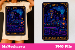 Christmas Skeleton Tarot Card | Neon Iridescent Sublimation Product Image 1