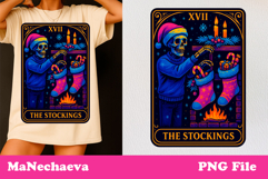 Christmas Skeleton Tarot Card Bundle Neon Iridescent Clipart Product Image 26