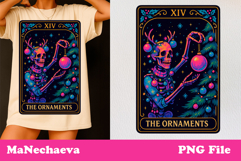 Christmas Skeleton Tarot Card Bundle Neon Iridescent Clipart Product Image 4