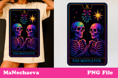 Christmas Skeleton Tarot Card Bundle Neon Iridescent Clipart Product Image 8