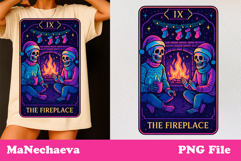 Christmas Skeleton Tarot Card Bundle Neon Iridescent Clipart Product Image 9