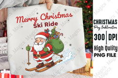 Christmas Skiing Santa Sublimation Product Image 1