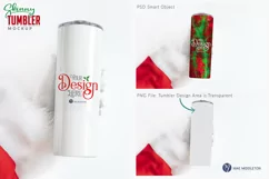 Santa's Christmas Skinny Straight Tumbler Sublimation Mockup 