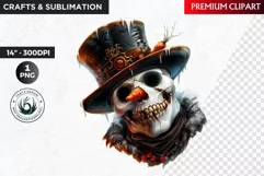 Snowman Skull Clipart PNG, Christmas Skull, Christmas PNG Product Image 1