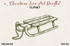 Vintage Hand-Drawn Christmas Illustration| Line Art Clipart Product Image 1