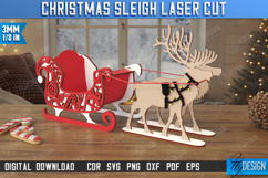 3D Christmas Sleigh Laser Cut Bundle, Xmas Santa Sleigh SVG Product Image 4