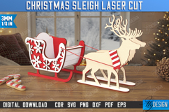 3D Christmas Sleigh Laser Cut Bundle, Xmas Santa Sleigh SVG Product Image 6