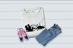 Cute Dinosaur sleigh Silhouette Product Image 2