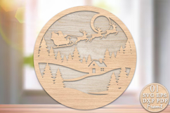Christmas Sleigh Gnome Laser Cut Design SVG Product Image 1