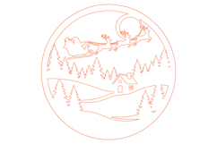 Christmas Sleigh Gnome Laser Cut Design SVG Product Image 2